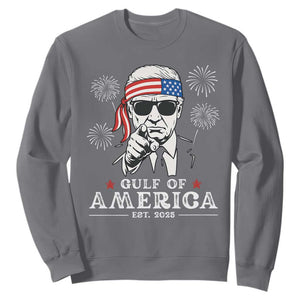 Patriotic Gulf Of USA Est 2025 Sweatshirt Funny Trump Happy 4th Of July TS02 Charcoal Print Your Wear