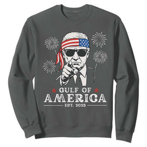 Patriotic Gulf Of USA Est 2025 Sweatshirt Funny Trump Happy 4th Of July TS02 Dark Heather Print Your Wear