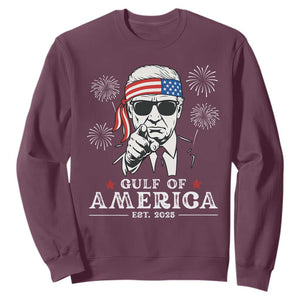 Patriotic Gulf Of USA Est 2025 Sweatshirt Funny Trump Happy 4th Of July TS02 Maroon Print Your Wear