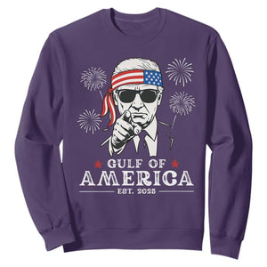 Patriotic Gulf Of USA Est 2025 Sweatshirt Funny Trump Happy 4th Of July TS02 Purple Print Your Wear