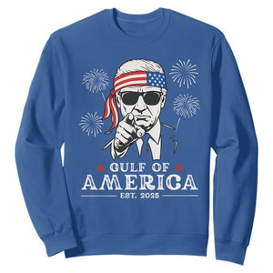 Patriotic Gulf Of USA Est 2025 Sweatshirt Funny Trump Happy 4th Of July TS02 Royal Blue Print Your Wear