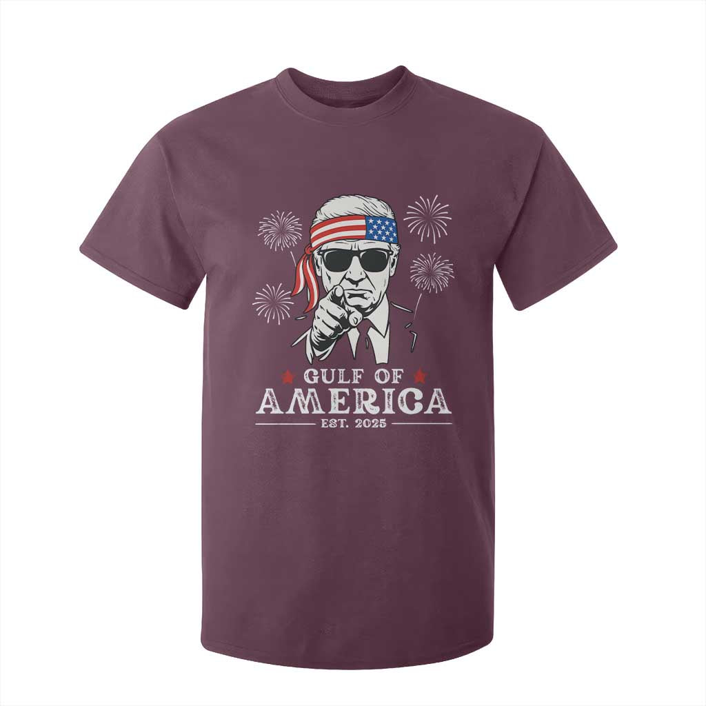 Patriotic Gulf Of USA Est 2025 T Shirt For Kid Funny Trump Happy 4th Of July TS02 Maroon Print Your Wear