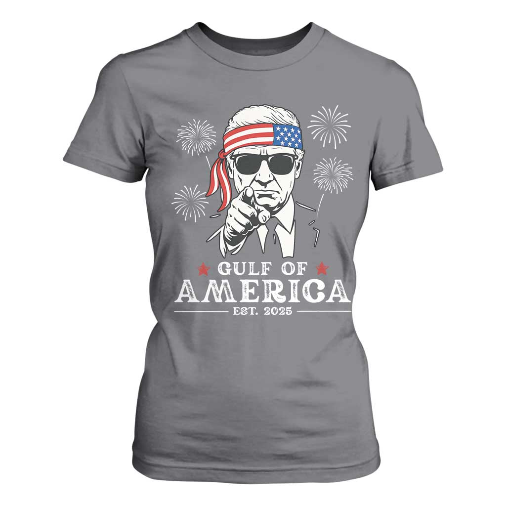 Patriotic Gulf Of USA Est 2025 T Shirt For Women Funny Trump Happy 4th Of July TS02 Charcoal Print Your Wear
