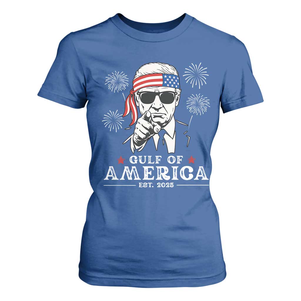 Patriotic Gulf Of USA Est 2025 T Shirt For Women Funny Trump Happy 4th Of July TS02 Royal Blue Print Your Wear