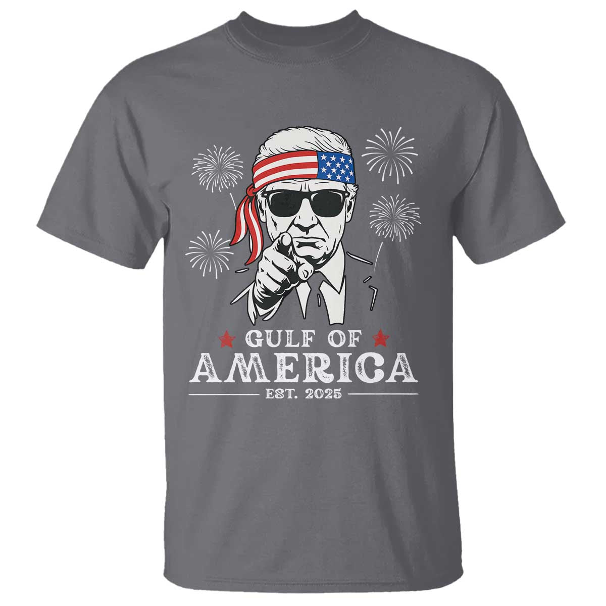 Patriotic Gulf Of USA Est 2025 T Shirt Funny Trump Happy 4th Of July TS02 Charcoal Print Your Wear