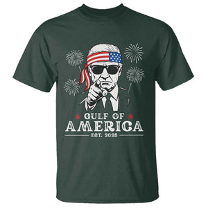 Patriotic Gulf Of USA Est 2025 T Shirt Funny Trump Happy 4th Of July TS02 Dark Forest Green Print Your Wear