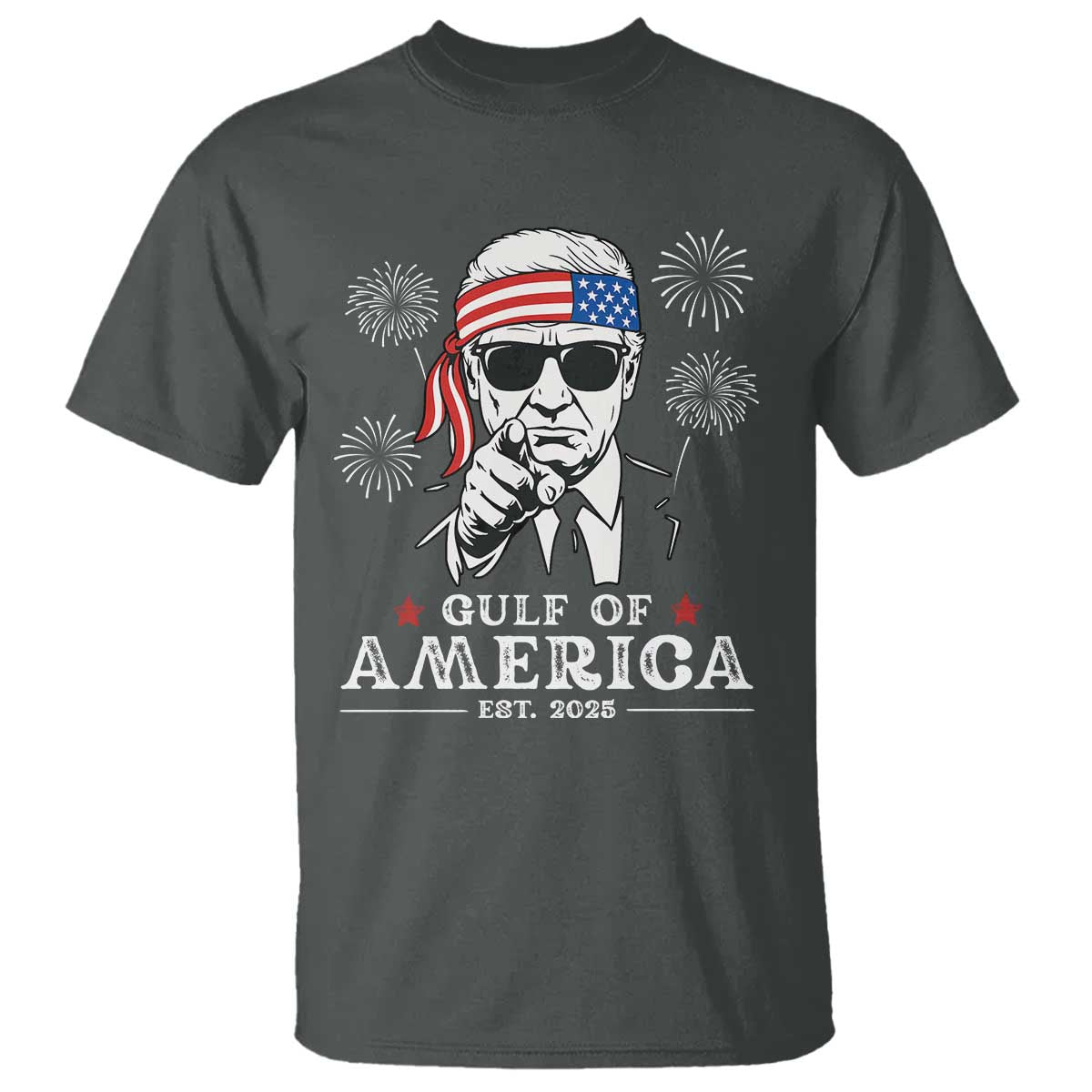 Patriotic Gulf Of USA Est 2025 T Shirt Funny Trump Happy 4th Of July TS02 Dark Heather Print Your Wear