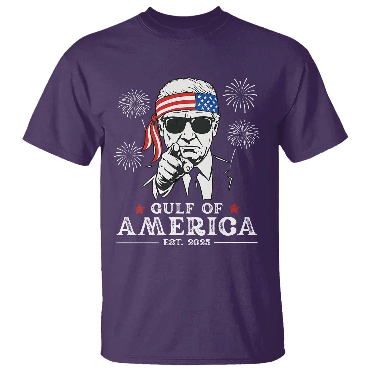 Patriotic Gulf Of USA Est 2025 T Shirt Funny Trump Happy 4th Of July TS02 Purple Print Your Wear