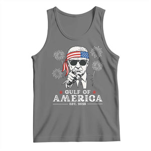 Patriotic Gulf Of USA Est 2025 Tank Top Funny Trump Happy 4th Of July TS02 Black Heather Print Your Wear
