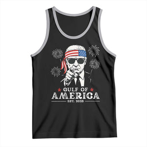 Patriotic Gulf Of USA Est 2025 Tank Top Funny Trump Happy 4th Of July TS02 Black Athletic Heather Print Your Wear