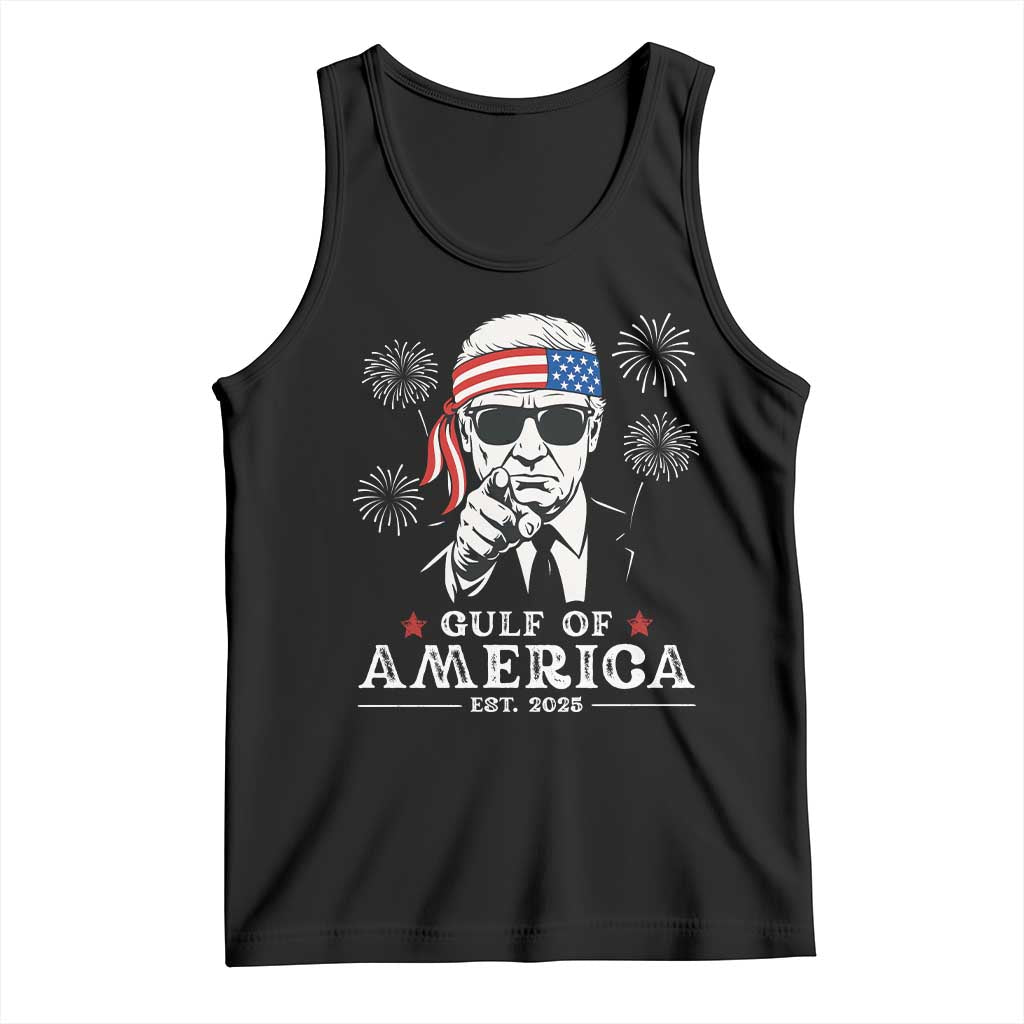 Patriotic Gulf Of USA Est 2025 Tank Top Funny Trump Happy 4th Of July TS02 Black Print Your Wear
