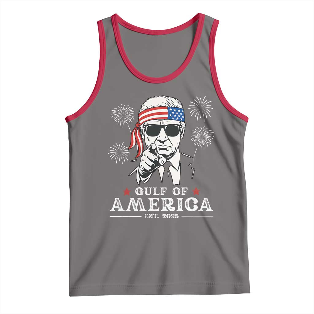 Patriotic Gulf Of USA Est 2025 Tank Top Funny Trump Happy 4th Of July TS02 Deep Heather Red Print Your Wear