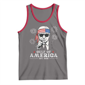 Patriotic Gulf Of USA Est 2025 Tank Top Funny Trump Happy 4th Of July TS02 Deep Heather Red Print Your Wear