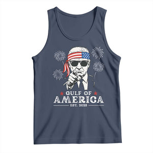 Patriotic Gulf Of USA Est 2025 Tank Top Funny Trump Happy 4th Of July TS02 Navy Print Your Wear