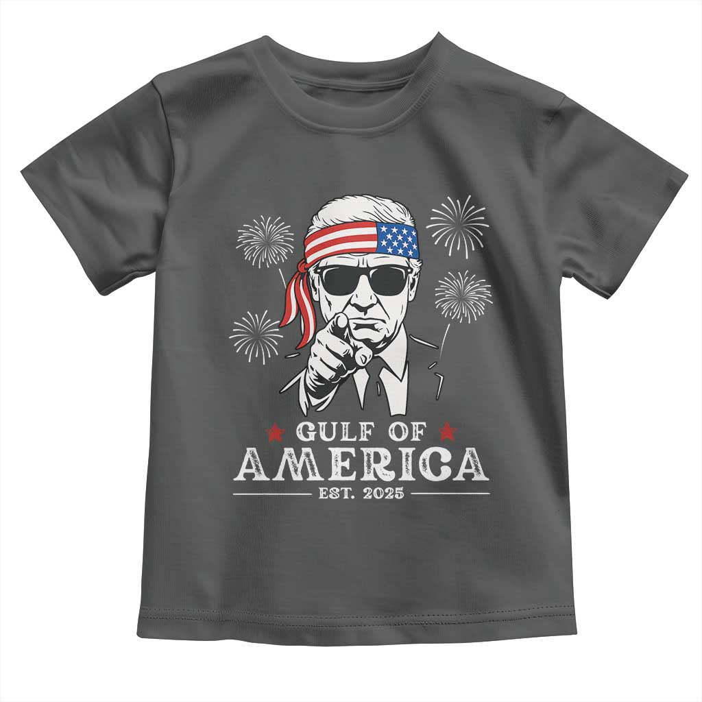 Patriotic Gulf Of USA Est 2025 Toddler T Shirt Funny Trump Happy 4th Of July TS02 Dark Heather Print Your Wear