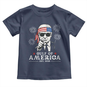 Patriotic Gulf Of USA Est 2025 Toddler T Shirt Funny Trump Happy 4th Of July TS02 Navy Print Your Wear