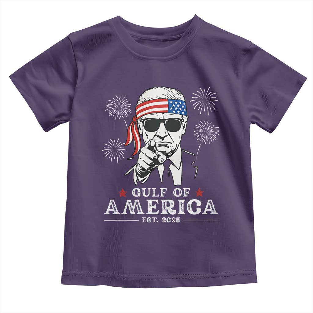 Patriotic Gulf Of USA Est 2025 Toddler T Shirt Funny Trump Happy 4th Of July TS02 Purple Print Your Wear
