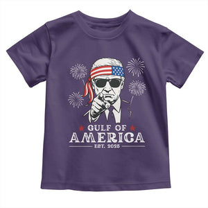 Patriotic Gulf Of USA Est 2025 Toddler T Shirt Funny Trump Happy 4th Of July TS02 Purple Print Your Wear