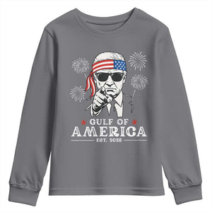 Patriotic Gulf Of USA Est 2025 Youth Sweatshirt Funny Trump Happy 4th Of July TS02 Charcoal Print Your Wear