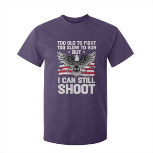 Patriotic Gun Rights Eagle T Shirt For Kid Too Old To Fight Too Slow To Run But Can Still Shoot TS02 Purple Print Your Wear