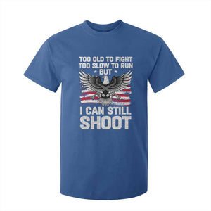 Patriotic Gun Rights Eagle T Shirt For Kid Too Old To Fight Too Slow To Run But Can Still Shoot TS02 Royal Blue Print Your Wear