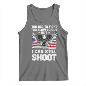 Patriotic Gun Rights Eagle Tank Top Too Old To Fight Too Slow To Run But Can Still Shoot TS02 Black Heather Print Your Wear