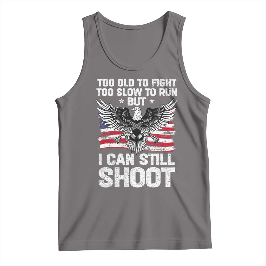 Patriotic Gun Rights Eagle Tank Top Too Old To Fight Too Slow To Run But Can Still Shoot TS02 Deep Heather Print Your Wear