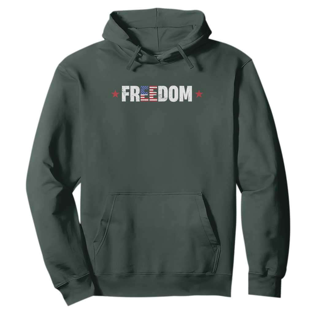 Patriotic Hoodie Freedom American Flag 4th of July TS10 Dark Forest Green Print Your Wear