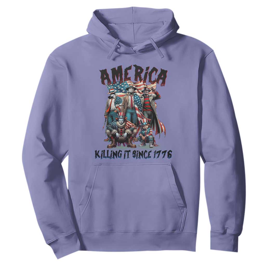 Patriotic Horror Mashup Hoodie America Killing It Since 1776 TS02 Violet Print Your Wear