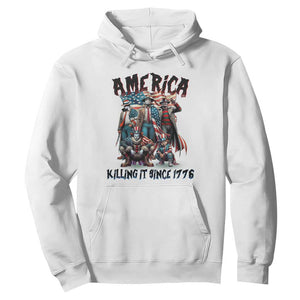 Patriotic Horror Mashup Hoodie America Killing It Since 1776 TS02 White Print Your Wear