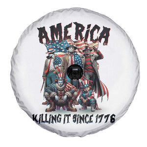 Patriotic Horror Mashup Spare Tire Cover America Killing It Since 1776 TS02 Print Your Wear