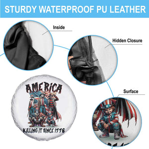 Patriotic Horror Mashup Spare Tire Cover America Killing It Since 1776 TS02 Print Your Wear