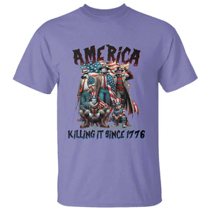 Patriotic Horror Mashup T Shirt America Killing It Since 1776 TS02 Violet Print Your Wear