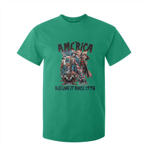 Patriotic Horror Mashup T Shirt For Kid America Killing It Since 1776 TS02 Irish Green Print Your Wear