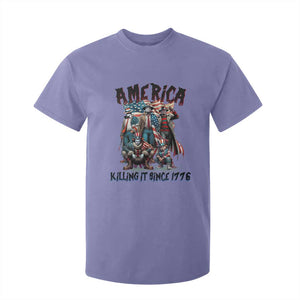 Patriotic Horror Mashup T Shirt For Kid America Killing It Since 1776 TS02 Violet Print Your Wear