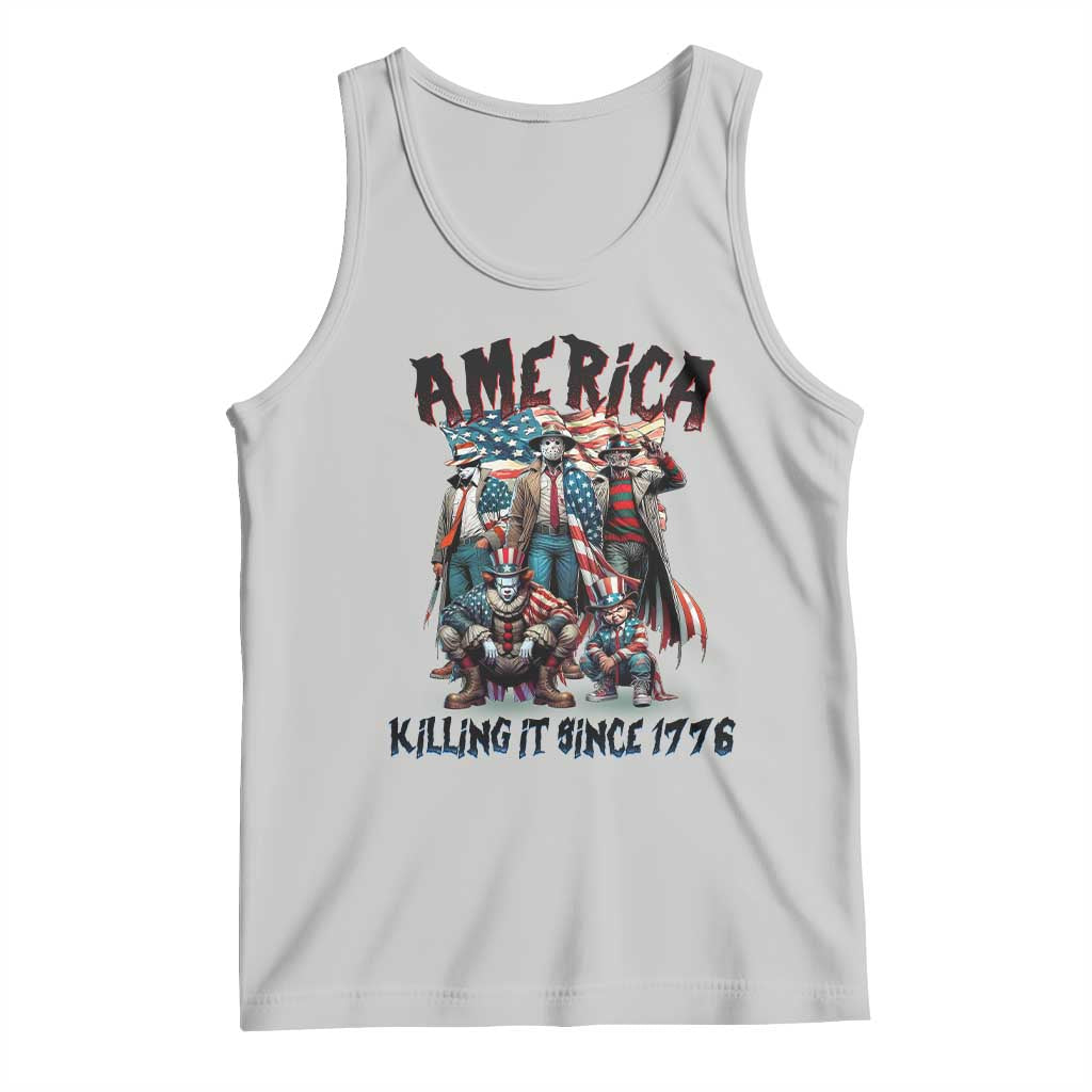Patriotic Horror Mashup Tank Top America Killing It Since 1776 TS02 Ash Print Your Wear