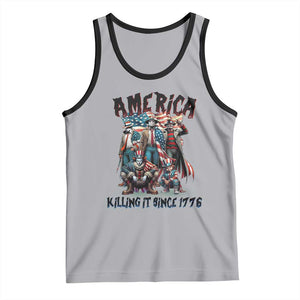 Patriotic Horror Mashup Tank Top America Killing It Since 1776 TS02 Athletic Heather Black Print Your Wear