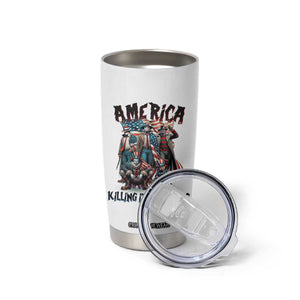 Patriotic Horror Mashup Tumbler Cup America Killing It Since 1776 TS02 Print Your Wear