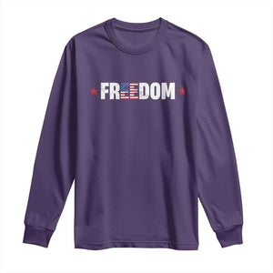 Patriotic Long Sleeve Shirt Freedom American Flag 4th of July TS10 Purple Print Your Wear