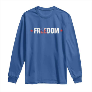 Patriotic Long Sleeve Shirt Freedom American Flag 4th of July TS10 Royal Blue Print Your Wear