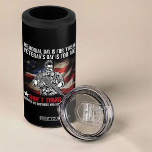 Patriotic Memorial Day 4 in 1 Can Cooler Tumbler Remember Our Heroes Veterans Brothers American Flag TS02 Print Your Wear