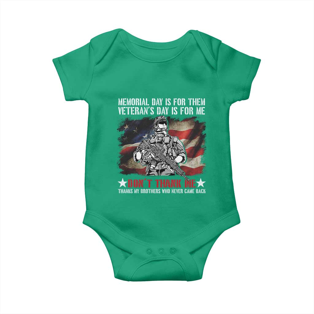 Patriotic Memorial Day Baby Onesie Remember Our Heroes Veterans Brothers American Flag TS02 Irish Green Print Your Wear