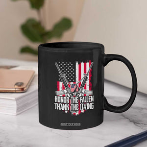 Patriotic Memorial Day Coffee Mug Honor The Fallen Thank The Living Memorial Day Veterans Day TS02 Print Your Wear