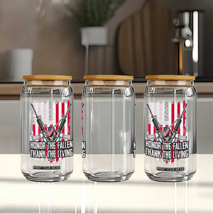 Patriotic Memorial Day Glass Can Honor The Fallen Thank The Living Memorial Day Veterans Day TS02 Print Your Wear