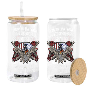Patriotic Memorial Day Glass Can May We Never Forget Freedom Is Not Free TS02 Black Print Your Wear