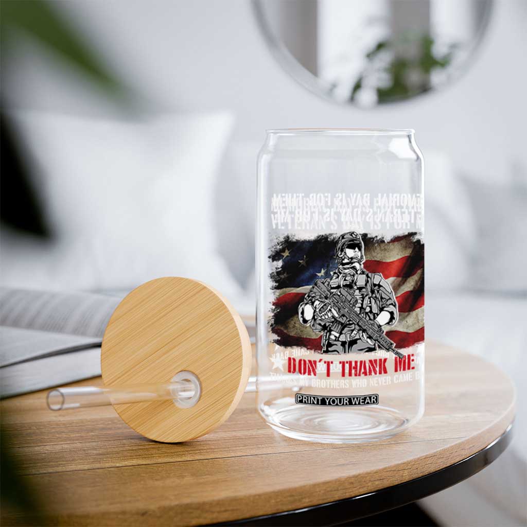 Patriotic Memorial Day Glass Can Remember Our Heroes Veterans Brothers American Flag TS02 Print Your Wear