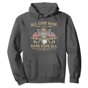 Patriotic Memorial Day Hoodie All Gave Some Some Gave All Veterans Memorials Day US Flag TS02 Dark Heather Print Your Wear