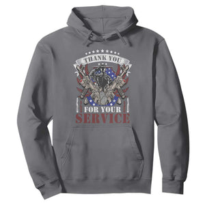 Patriotic Memorial Day Hoodie Thank You For Your Service Veterans Remembrance TS02 Charcoal Print Your Wear