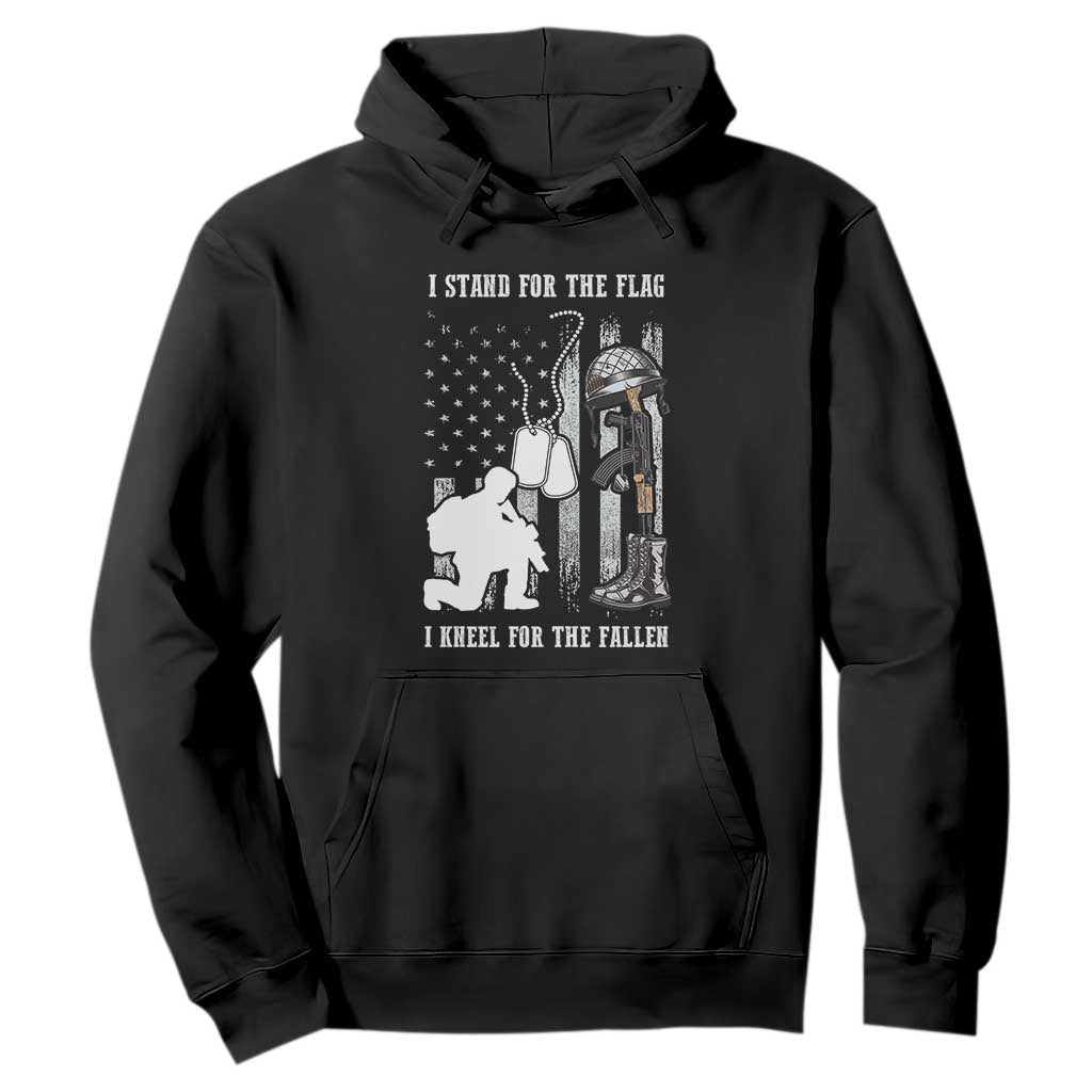 Patriotic Memorial Day Hoodie We Stand For the Flag We Kneel For The Fallen US Patriots TS02 Black Print Your Wear