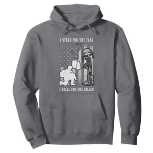 Patriotic Memorial Day Hoodie We Stand For the Flag We Kneel For The Fallen US Patriots TS02 Charcoal Print Your Wear